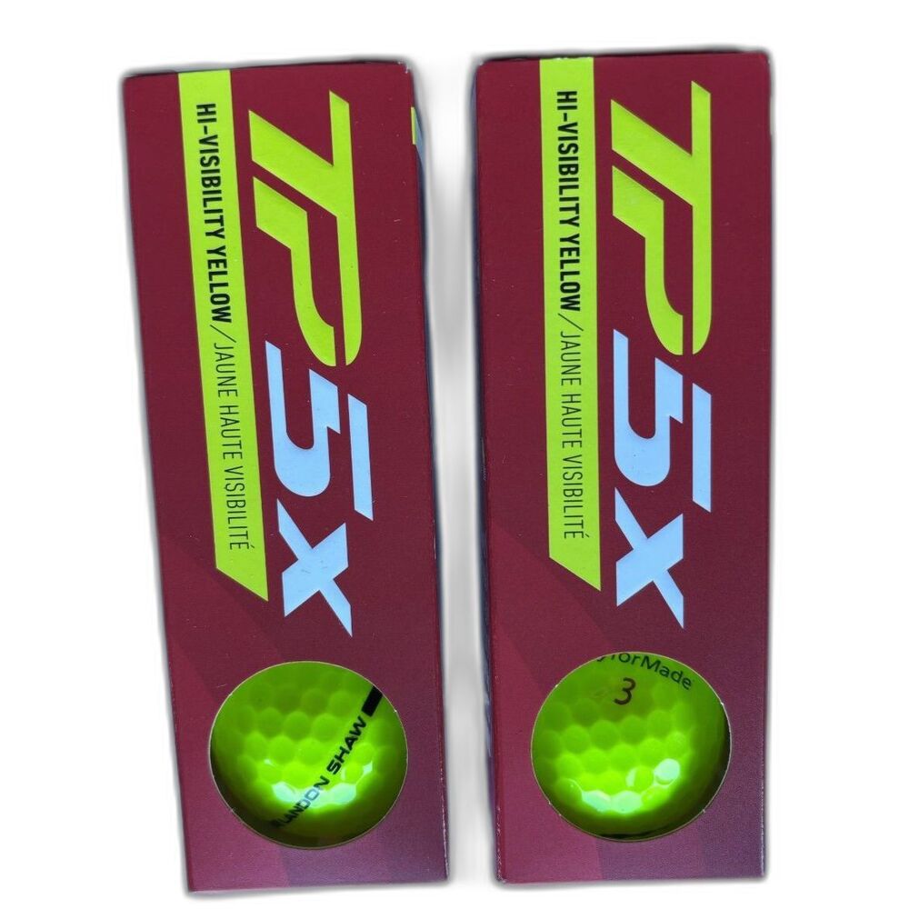 TaylorMade TP5x Hi-Visability Yellow Golf Balls (2 Sleeves of 3) New!